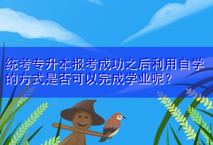 統(tǒng)考專升本報(bào)考成功之后利用自學(xué)的方式是否可以完成學(xué)業(yè)呢？