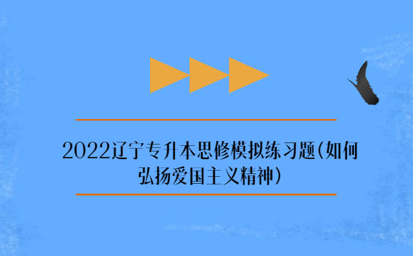 2022遼寧專升本思修模擬練習(xí)題(弘揚愛國主義精神)