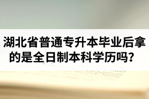 湖北省普通專升本畢業(yè)后拿的是全日制本科學歷嗎？
