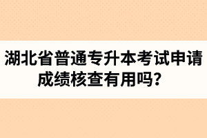 湖北省普通專升本考試申請成績核查有用嗎？申請步驟有哪些？