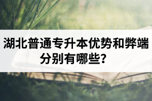 湖北普通專升本優(yōu)勢和弊端分別有哪些？