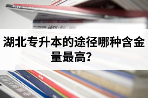 湖北專升本的途徑哪種含金量最高？