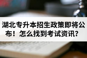 湖北省普通專升本招生政策即將公布！怎么找到最新考試資訊？