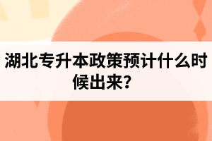 湖北專升本政策預(yù)計(jì)什么時(shí)候出來？報(bào)名前需要做好哪些事情？