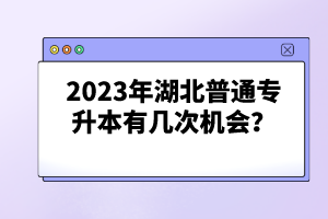 2023年湖北普通專升本有幾次機(jī)會(huì)？