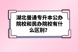 湖北普通專(zhuān)升本公辦院校和民辦院校有什么區(qū)別？