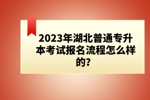 2023年湖北普通專升本考試報名流程怎么樣的？