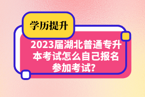 2023屆湖北普通專升本考試怎么自己報(bào)名參加考試？