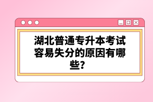 湖北普通專(zhuān)升本考試容易失分的原因有哪些？