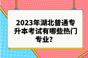 2023年湖北普通專(zhuān)升本考試有哪些熱門(mén)專(zhuān)業(yè)？