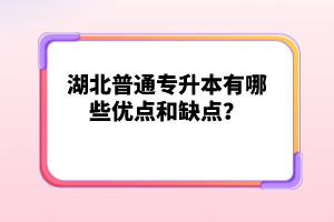 湖北普通專升本有哪些優(yōu)點(diǎn)和缺點(diǎn)？