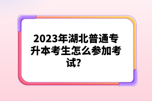 2023年湖北普通專升本考生怎么參加考試？