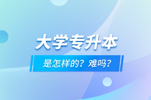 大學(xué)專升本是怎樣的？難嗎？