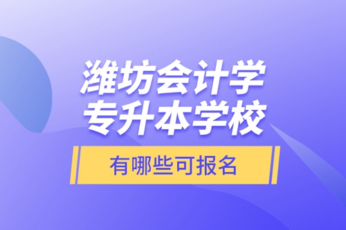 濰坊會(huì)計(jì)學(xué)專升本學(xué)校有哪些可報(bào)名？