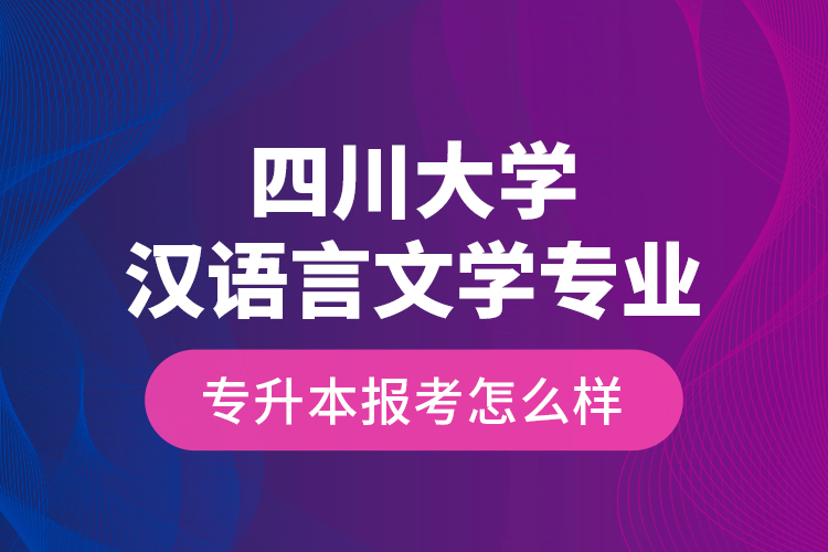 四川大學(xué)漢語言文學(xué)專業(yè)專升本報考怎么樣？