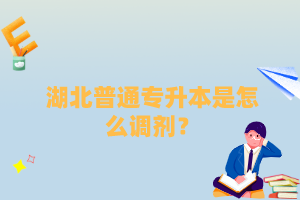 湖北普通專升本是怎么調劑？