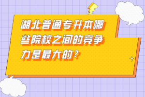 湖北普通專(zhuān)升本哪些院校之間的競(jìng)爭(zhēng)力是最大的？