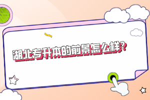 湖北專升本的前景怎么樣？