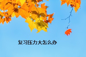 復習壓力大怎么辦