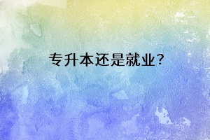 專升本還是就業(yè)？